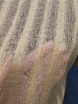 Lefties bluzka swetrowa musztardowa pasy mgiełka 46 48