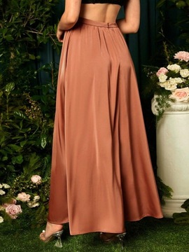 КОРИЧНЕВАЯ ЮБКА ДЛЯ МАТЕРИ, ГЛАДКАЯ, CLASSIC ELEGANT, SHEIN 38