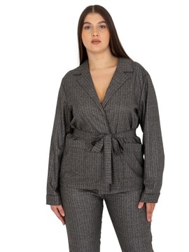 Elegancka MARYNARKA damska PLUS SIZE z paskiem
