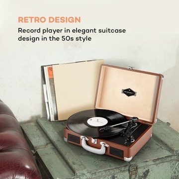 Проигрыватель ретро-проигрывателя Auna Peggy Sue, LP, USB