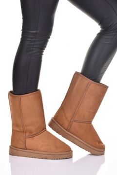 DAMSKIE ŚNIEGOWCE ZAMSZOWE OCIEPLANE BUTY ZIMOWE MUKLUKI BUTY ZIMOWE