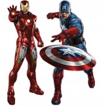 Naklejki na ścianę AVENGERS IRON MAN CAP AMERICA