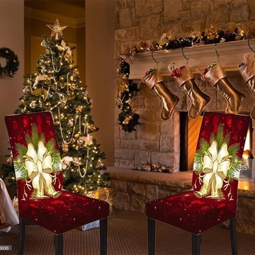 Рождественские чехлы на стулья, 6 шт., Рождественская скатерть