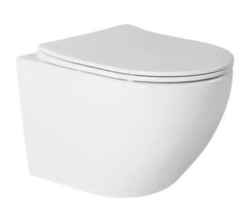 MISKA WC WISZĄCA BIAŁA BEZKOŁNIERZOWA RIMLESS TORNADO DESKA COMO