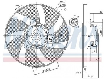 VENTILÁTOR CHLADIČŮ SEAT INCA 1.9