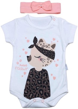 КОМПЛЕКТ ХЛОПКОВОГО БОДИ, КОРОТКИЙ РУКАВ, ЛЕНТА, размер 68