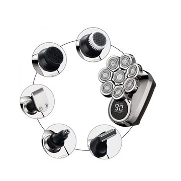 MASZYNKA DO GOLENIA GOLARKA ELEKTRYCZNA 8 PŁYWAJĄCYCH GŁÓW 6W1 600 mAh LCD