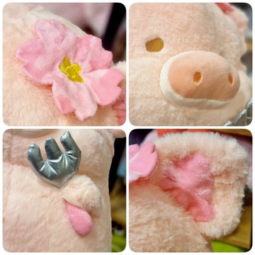 Maskotka pluszak duża grubiutka świnka świnia z widelcem 40 cm