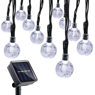 30 LED LAMPKI SOLARNE OGRODOWE WODOODPORNE 6M