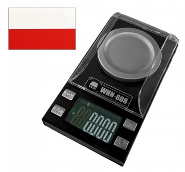 ELEKTRONICZNA WAGA JUBILERSKA 50g/0.001g PRZENOŚNA + naklejka