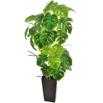 МОНСТЕРА РОДОДЕНДРОН ИСКУССТВЕННЫЕ ЦВЕТЫ ЦВЕТОЧНЫЙ ГОРШОК КОМПОЗИЦИЯ ЛИСТЬЯ ПОДАРОК