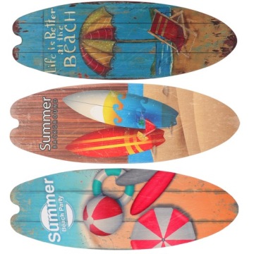 НАБОР ИЗ 3 ДЕРЕВЯННЫХ ДЕКОРАТИВНЫХ ДОСОК С ИЗОБРАЖЕНИЕМ ДОСКИ ДЛЯ СЕРФИНГА