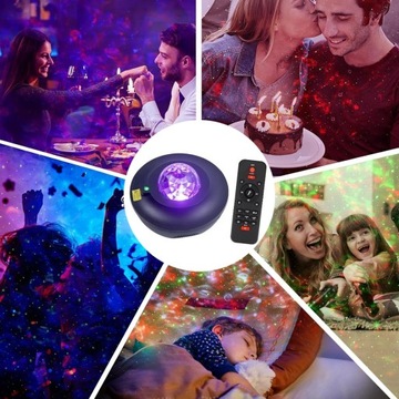 PROJEKTOR GWIAZD LAMPKA NOCNA OBROTOWA LED 10 TRYBÓW +FUNKCJA POMIARU CZASU