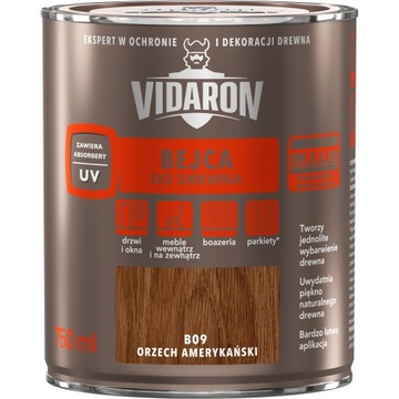 VIDARON Bejca do drewna B09 Orzech Amerykański 0,75L