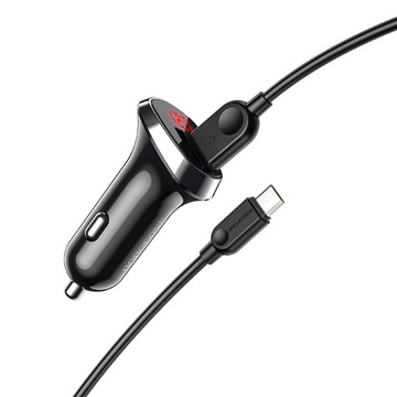 Borofone Ładowarka samochodowa BZ15 Auspicious - 2xUSB - 2,4A z kablem USB