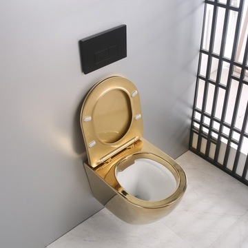 ЗОЛОТОЙ ПОДВЕСНОЙ УНИТАЗ + ЗОЛОТАЯ ДОСКА G01