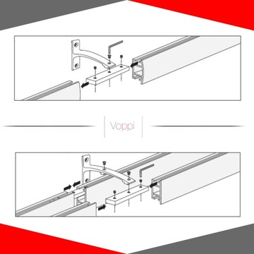 МЕТАЛЛИЧЕСКАЯ ПОТОЛОЧНАЯ рейка закруглённой формы 160 СМ В КОМПЛЕКТЕ С ЛАГЮШКАМИ ИЛИ СЕЙФАМИ