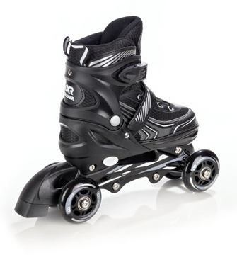 Роликовые коньки Регулируемые роликовые коньки 4в1 Croxer Optima Black 39-42