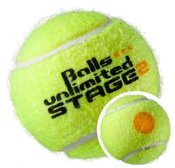 Теннисный мяч Balls Unlimited Stage 2 с точкой, 12 шт.