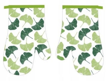 Komplet rękawic kuchennych z magnesem Leaves zielo
