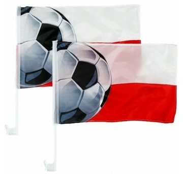 AUTO FLAGA POLSKI SAMOCHODOWA + UCHWYT 42 x 28 EURO 2024 PIŁKARSKA KIBICA