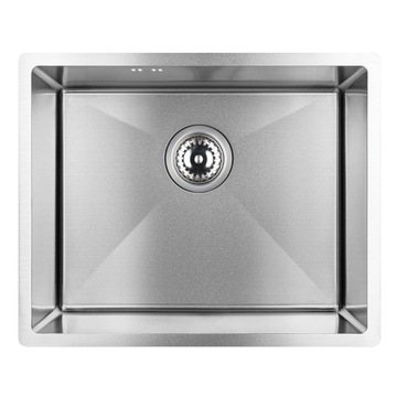 ZLEWOZMYWAK STALOWY INOX 44x54 CM PODWIESZANY / WPUSZCZANY Z SYFONEM