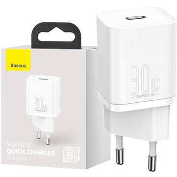 BASEUS SZYBKA MOCNA ŁADOWARKA SIECIOWA 30W USB-C PD QC 3.0 Zasilacz kostka