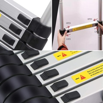 ДВОЙНАЯ ТЕЛЕСКОПИЧЕСКАЯ ЛЕСТНИЦА 5,8 М, АЛЮМИНИЕВАЯ, РАСШИРЯЕМАЯ, СКЛАДНАЯ, ПОРТАТИВНАЯ