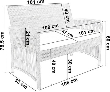 ZESTAW MEBLI OGRODOWYCH Z TECHNORATTANU RATTAN SOFA FOTELE STOLIK NA OGRÓD