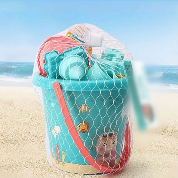 Пляжные игрушки для детей 18 элементов - ведра, инструменты, формочки