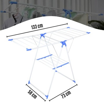 Сушилка для белья бело-синяя STANDING для сада на балконе 006/0855