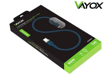 КАБЕЛЬ БЫСТРОЙ ЗАРЯДКИ USB-C ДЛЯ IPHONE LIGHTNING PD КАБЕЛЬ 20ВТ 1М VAYOX