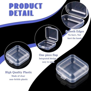 50 sztuk małych plastikowych pudełek o grubości 1,8 mm na biżuterię