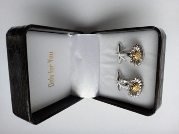 Запонки для рубашки Silver Daisy Flower