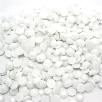 Akrylowe Dżety Luzem Biały Pastel 3mm 1000szt