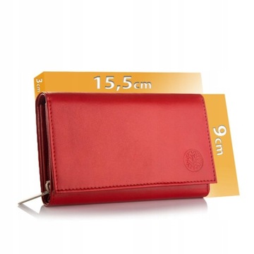 Женский кожаный кошелек Betlewski красный маленький RFID подарок + сертификат