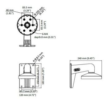 HIKVISION DS-1273ZJ-155 НАСТЕННОЕ КРЕПЛЕНИЕ