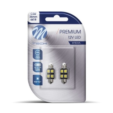 Блистер 2x светодиода L328 - C5W 36 мм 4xSMD5050 RAD