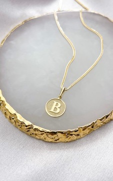 УНИКАЛЬНАЯ ЗОЛОТАЯ МЕДАЛЬ-КУЛОН БУКВА B 585