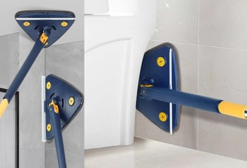 MOP OBROTOWY 360° PŁASKI TRÓJKĄTNY ŚCIĄGACZKA DO MYCIA PODŁÓG NIEBIESKI