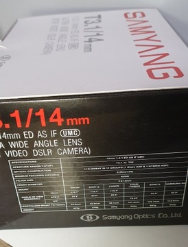 Samyang 14 мм T3.1 ED AS IF UMC VDSLR для Sony E