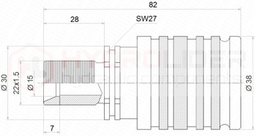 ПЛАТА С 2-мя ЕВРОКОМПЛЕКТАМИ ГИДРОЛИДЕРА M22X1,5