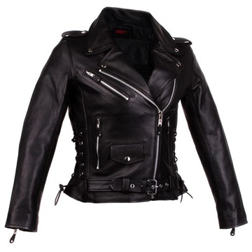 KURTKA MOTOCYKLOWA SKÓRZANA DAMSKA Wolf czarna 3XL