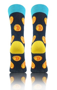 KOLOROWE SKARPETY W ŚMIESZNE WZORY bitcoin 39-42