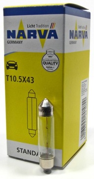 Żarówka rurka C10W / 43mm 10W / Narva - standard