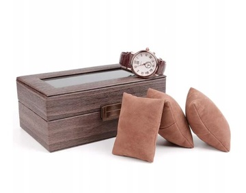 Etui szkatułka na zegarki dla kolekcjonera brąz 3