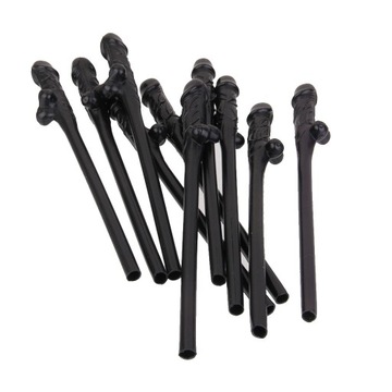 Забавные аксессуары для вечеринок, новинка, черная соломинка для питья.