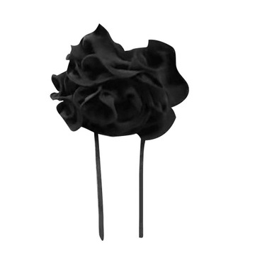 Obroża choker aksamitka z kwiaty czarna
