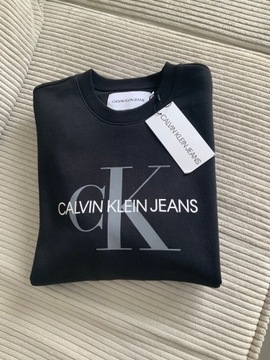 Calvin Klein Jeans bluza czarna ocieplana miękka L