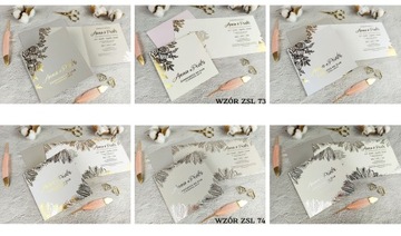 Zaproszenia Ślubne Na Ślub Złocone Glamour Geometr